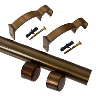 Imagem de Kit Varão De Cortina Valencia 19mm 1,5m (tampa) Couselo Ouro