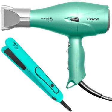 Imagem de Kit Taiff - Secador Profissional Fox Ion 3 Soft Green 2200W 220V + Prancha Style Azul Tiffany 210ºc