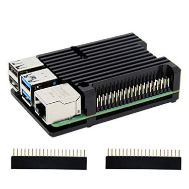 Imagem de Geekworm Para Raspberry Pi 4 Armor Case P122, gabinete de dissipador de calor de resfriamento passivo de liga de alumínio compatível com computador Raspberry Pi 4 modelo B