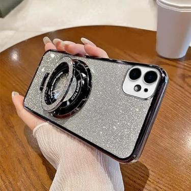Imagem de Capa para iPhone 12 mini Capinha Case transparente com brilho bonito e luxuoso [compatível com Magsafe] - Preto