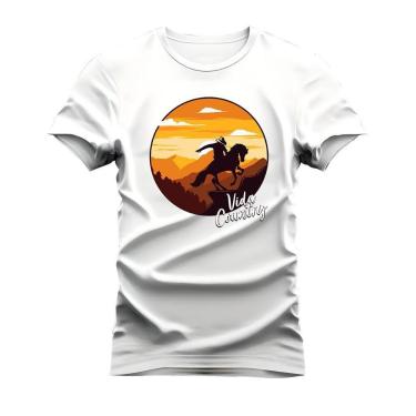 Imagem de Camiseta Plus Size Estampada Algodão Confortável T-Shirt Vida Country Montanhas-Unissex