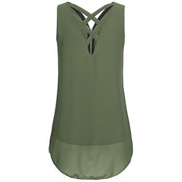 Imagem de Regata feminina estilo nadador com estampa estampada para sair, camiseta elegante de verão, blusa boho, colete formal, Verde, 4XG