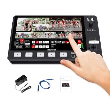 Imagem de FEELWORLD Comutador multivídeo 10,1 polegadas FHD LCD tela sensível ao toque 4X HDMI 1x entrada SDI USB3.0 saída 5 canais mixer de transmissão ao vivo L4