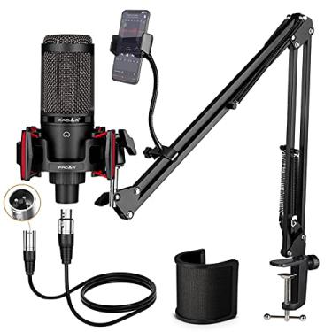 Imagem de Microfone condensador XLR, microfone profissional de gravação de estúdio para computador, kit de microfone de podcast cardioide com braço boom, microfone de jogos para transmissão, ASMR, canto,