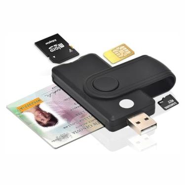 Imagem de Aiyingmei Leitor de cartão inteligente CAC, 5 em 1 DOD Militar USB SIM/SD/TF/ID/IC adaptador de cartão compatível com Windows, Linux/Unix, MacOS X
