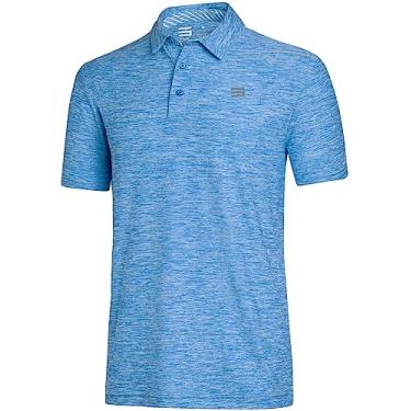 Imagem de Camisetas masculinas de golfe Three Sixty Six – Camisa polo de manga curta com ajuste seco, atlética e gola casual, Cool Blue, Large