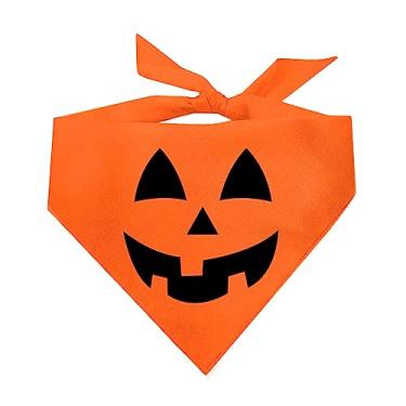 Imagem de Camisetas e caudas Jack-O-Lantern Pumpkin Face Halloween Cão Bandana (laranja e preto)