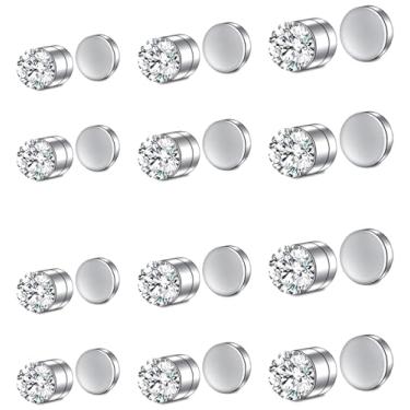 Imagem de VitaCool Piercing de nariz falso, piercing de nariz falso, piercing magnético de septo, aço inoxidável, zircônia cúbica, falso, nariz, orelha, lábios, joias não perfuradas, para mulheres e homens