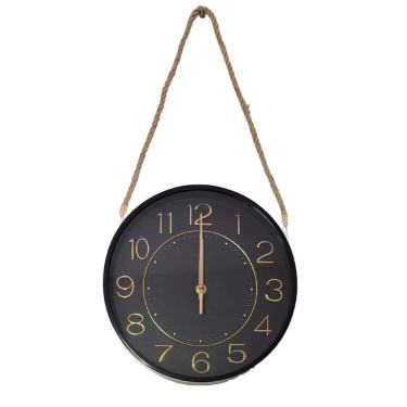 Imagem de Relógio Parede Serrano Moderno Redondo Rose Gold Black 30cm