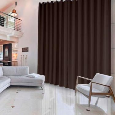 Imagem de Cortina Blackout, Blecaute, Tecido Corta Luz em 95%, Trama Dupla, Varão Simples, Quarto, Sala, Escritório. (Tabaco, 400x280)