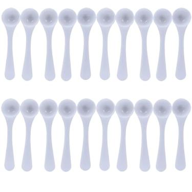 Imagem de 20 colheres de medição de cabo longo de 4 ml/2 g, colher de sopa de plástico branco, colher de sopa para cozinha, assar, cozinhar