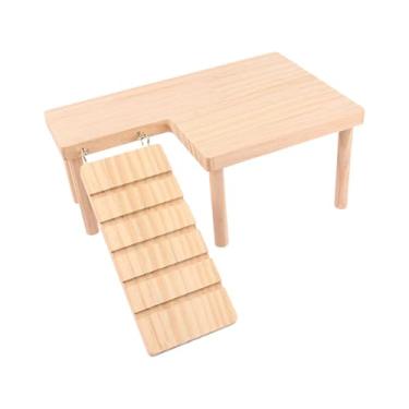 Imagem de Bothyi Plataformas de hamster Parque infantil para hamster com escada de escalada Mesa de madeira para hamster Acessórios para gaiola Escada para animais de