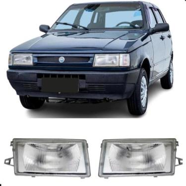 Imagem de Par Farol Vidro Uno Fiorino Elba 91 92 93 94 A 2003 Cromado - JCV