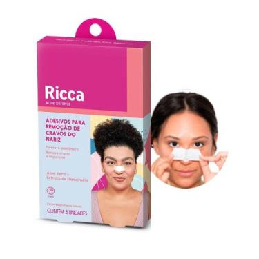 Imagem de Fita Adesiva para Retirar Cravos do Nariz Ricca c/ 3un