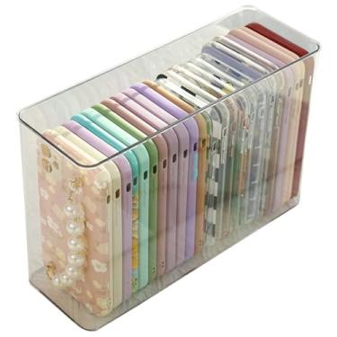 Imagem de Serlife Suporte de armazenamento de capa de telefone acrílico TV controle remoto mídia organizador de armazenamento de celular com tampa