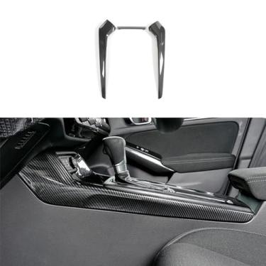 Imagem de BOLTRY Para Honda Civic de 11ª geração 2022 2023 2024 2025 Tiras laterais do painel de câmbio de marchas tiras decorativas do console central preto padrão de fibra de carbono