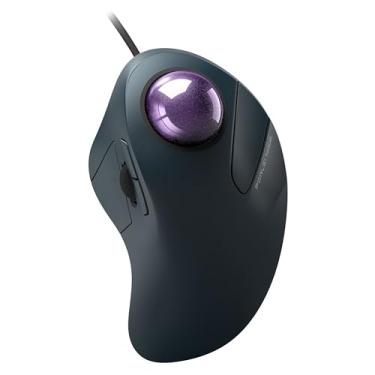 Imagem de PORLEI Mouse trackball com fio para mãos grandes, design ergonômico reduz o pulso e a tensão muscular, rastreamento de precisão com fácil controle de dedo indicador, compatível com PC, laptop, Windows