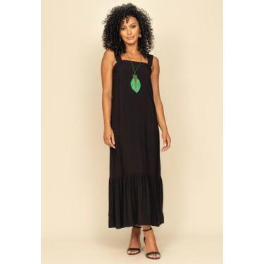 Imagem de Vestido Regata Midi Bacaetava Viscose Preto - Amazonia Vital