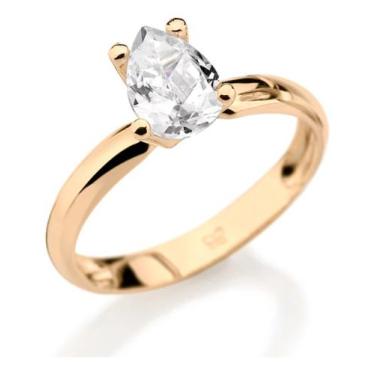 Imagem de Anel Solitário Com Zircônia Facetada No Fo 511174 - Rommanel, Branco, 