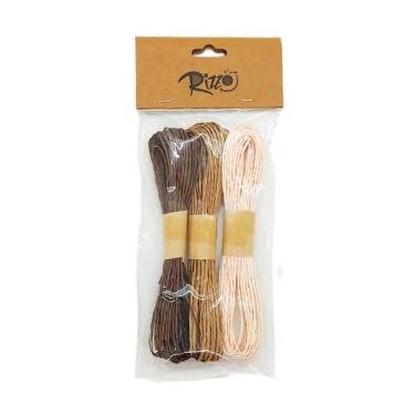 Imagem de Kit Fios Decorativos de Papel Torcido Marrom, Bege e Nude - 10m - 1 ki