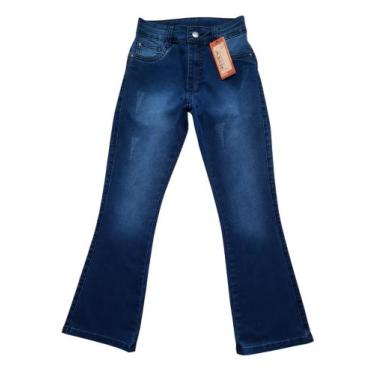 Imagem de Calça Jeans Flare Feminina Infantil Juvenil Meninas Lycra (6282) - rev
