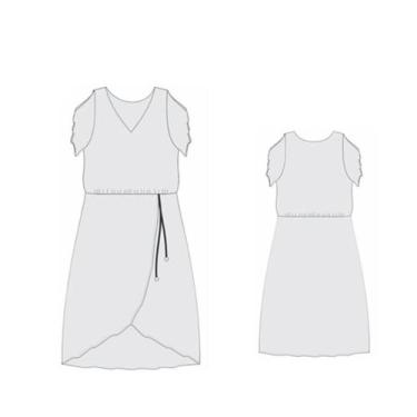 Imagem de Molde vestido com saia envelope tamanho PP ao EXG by Maísa Rasche - ED