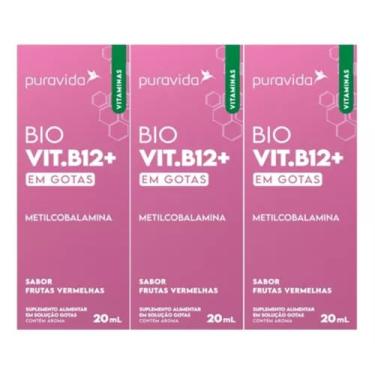 Imagem de 3x B12 Drops Metilcobalamina Biodisponível Em Gotas - PuraVida