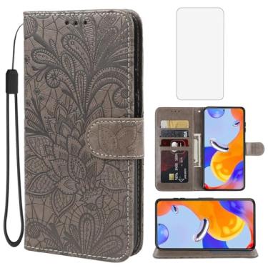 Imagem de Gufuwo Capa para Redmi Note 11 Pro (4G/5G)/Note 11E Pro/Redmi Note 12 Pro 4G Capa carteira com protetor de tela de vidro temperado, capa flip de couro com suporte para cartão de crédito para Xiaomi