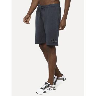 Imagem de Bermuda Calvin Klein Jeans Moletom Masculina RE Issue Azul Marinho, M/