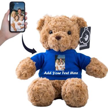Imagem de Brinquedo de pelúcia Stuffed Bear, ursinho de pelúcia personalizado, 28 cm, azul