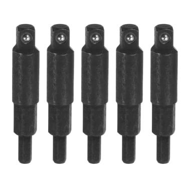 Imagem de HARFINGTON 5 peças chave de serviço 1/10.2 cm adaptador de chave sextavada 3/40.6 cm 5/40.6 cm chave catraca hexagonal quadrada adaptadores de bit abridor de válvula HVAC para reparo de equipamentos