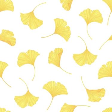Imagem de Mangoloo Papel de parede de folha dourada descasque e cole moderno folhas de ginkgo decoração ouro/branco papel de contato para armários prateleiras banheiro removível autoadesivo locatário papel de