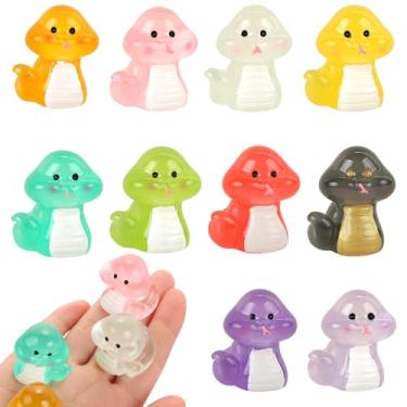 Imagem de Luminous Mini Snakes 10 Colors Mini Resin Animals Cute Mini Fake Snakes for Dollhouse Fairy Garden Micro Moss Landscape Aquarium Potted Plant Decor
