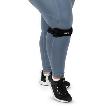 Imagem de KARM Joelheira plus size para mulheres e homens plus size - faixa para patela - alça de suporte do tendão patelar para dores no joelho, basquete, esportes, obesos (2GG/3GG/4GG/5GG/6XL, alça única,