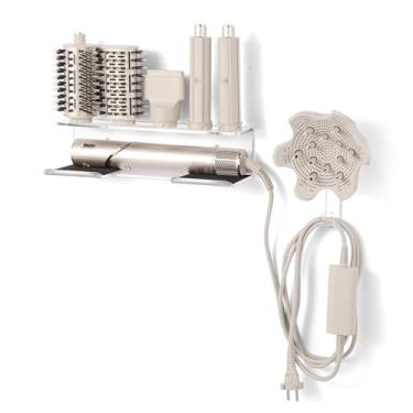 Imagem de GENCAM Suporte de parede para Shark Flexstyle, organizador de suporte de parede de acrílico para estilo Shark Flex, suporte de estilo flexível com cabide para acessórios, modeladores, pincéis, difusor