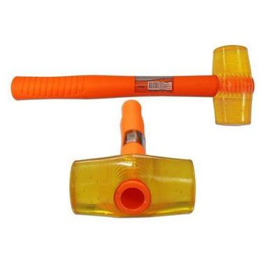 Imagem de Marreta De Pvc Transparente Com Cabo De Plastico Laranja 280G 100Mm - 