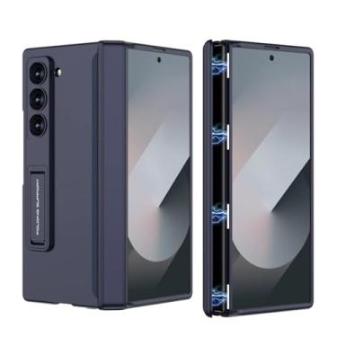 Imagem de Case Protetora para Galaxy Z Fold6 – Policarbonato Rígido, Fechamento Magnético da Dobradiça e Película HD (Azul)