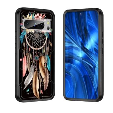 Imagem de JHYYTUJTYP Capa para Pixel 8 Pro, [testada em queda de grau militar] Capa protetora resistente e resistente à prova de choque para Google Pixel 8 Pro 6,7 polegadas 2023, flor apanhadora de sonhos