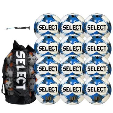 Imagem de SELECT Bola de futebol Numero 10, pacote com 12 bolas com bolsa esportiva e bomba de mão, branco/azul/preto V25, tamanho 5