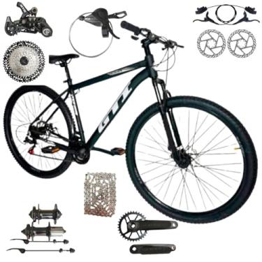 Imagem de Bicicleta Aro 29 GTI Roma 12 Velocidades MTB Index Disco Hidráulico Suspensão 80mm Unissex (Preto/Cinza, 17)