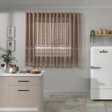 Imagem de CORTINA DE RENDA PARA COZINHA COM BANDÔ CLÁSSICA DESERT ARABESCO 2,20M X 1,20M X 30CM