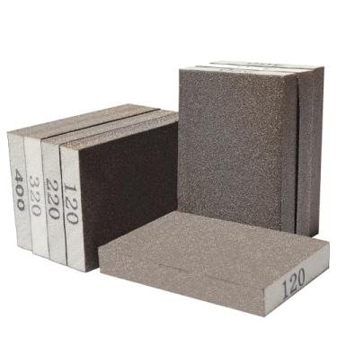 Imagem de Conjunto de esponja de lixamento -120 220 320 400 Grão grosso médio bloco de lixamento de grão fino, esponjas de lixadeira para metal de drywall de madeira, esponja lavável e reutilizável para