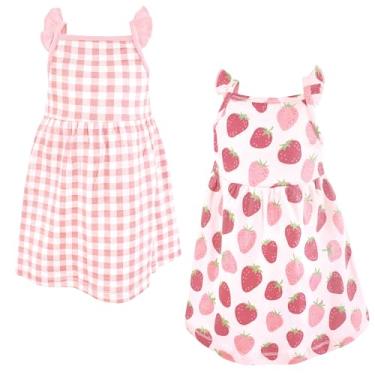 Imagem de Hudson Baby Vestidos de algodão para bebês e meninas, Morango Love, 3-6 Meses