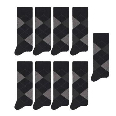 Imagem de Kit Com 9 Pares De Meias Clássica Casual Masculina De Algodão - Selene