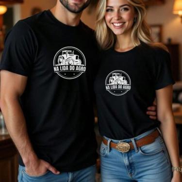 Imagem de Camiseta Algodão Unissex Casal Country Estampa Na Lida Do Agro Usar Me