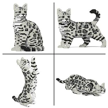 Imagem de JECKA Tijolos, esculturas de blocos de construção, kit de coleção, presente perfeito, cor Bengal Cat 4 em 1 pacote (L10 SRL JEKOTHALL-057011)