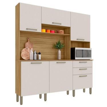 Imagem de Cozinha Ferrara 6 Portas E 2 Gavetas Freijó Soft - Kits Paraná
