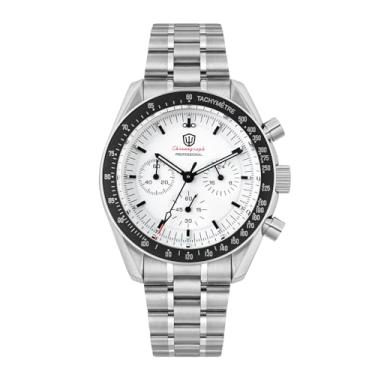 Imagem de watchdives Wd1861 Relógio Cronógrafo Masculino Japão Vk63 Quartzo Esportivo Relógios 40Mm Bolha Cristal Safira Relógio De Pulso 100M Relógio De Mergulho (Branco / Wd1860)