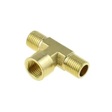 Imagem de Conector adaptador de cobre para conexão de tubos de latão, cotovelo em T, 2 vias, 3 vias, rosca fêmea macho 1/8, 1/4, 3/8, 1/2, 3/4, PF, MFM, rosca 1I4