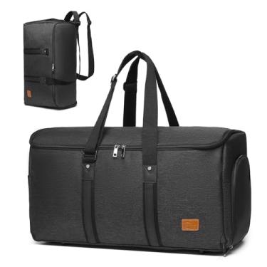 Imagem de seyfocnia Bolsas de vestuário para viagem, bolsa de mão de mão, bolsa de viagem conversível para homens e mulheres, 4 em 1 para pendurar, mala de viagem, terno, Cinza, Casual